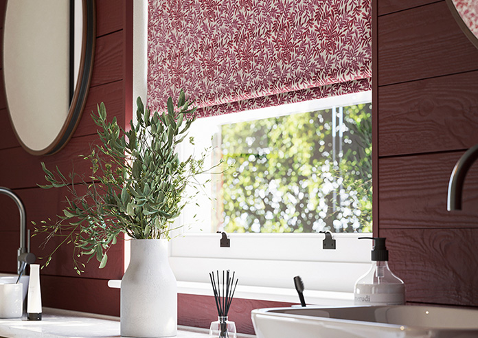 Leaf Vine, Rouge - Roman Blind - Image 5